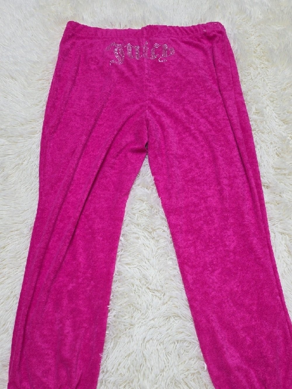 Juicy Couture Fuchsia Velour Pajama Set with Rhinestone Juicy Logo - Picture 4 of 10
